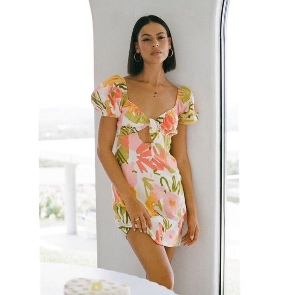 Sabo 100% cotton 60’s floral print retro inspired mini summer dress - Picture 2 of 12